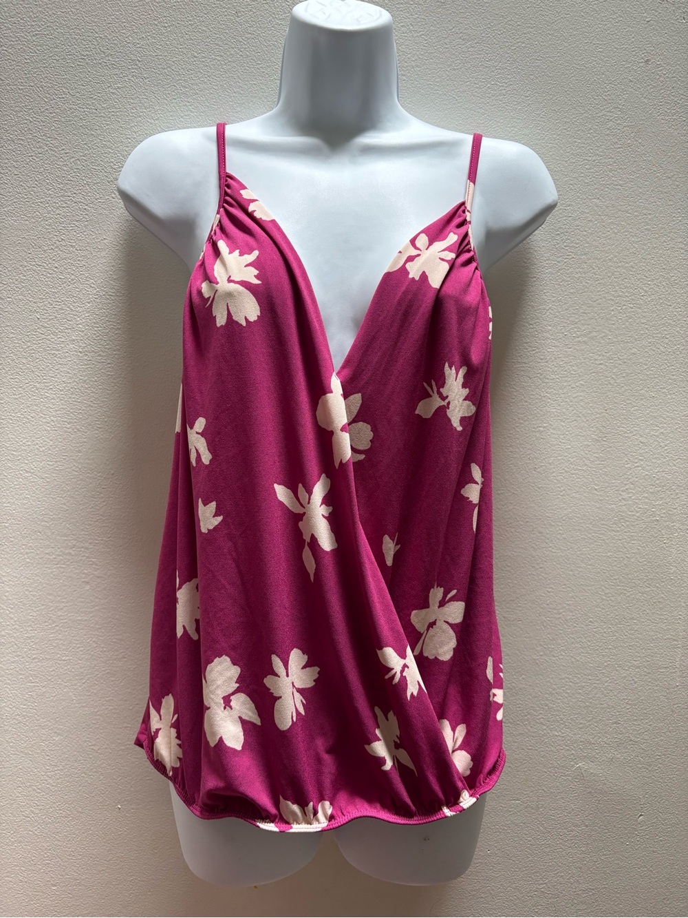 Beacon Magenta Floral Wrap-Front Camisole